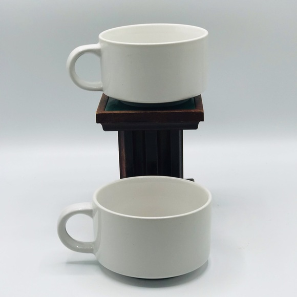 Vintage 1970’s set of 2 retro ceramic soup mugs, cups with handle. - Picture 8 of 9